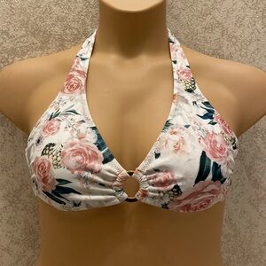 Letarte Pink and White Floral Bikini Top